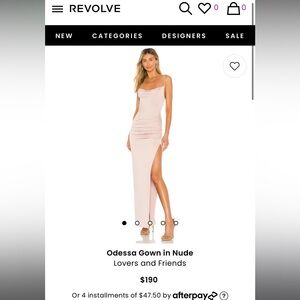 Revolve Odessa Gown in Nude